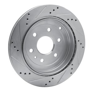 Buick Enclave Brake Rotor (1) - Rear Right - R1 Concepts - Drilled & Slotted - Silver - `07-`17